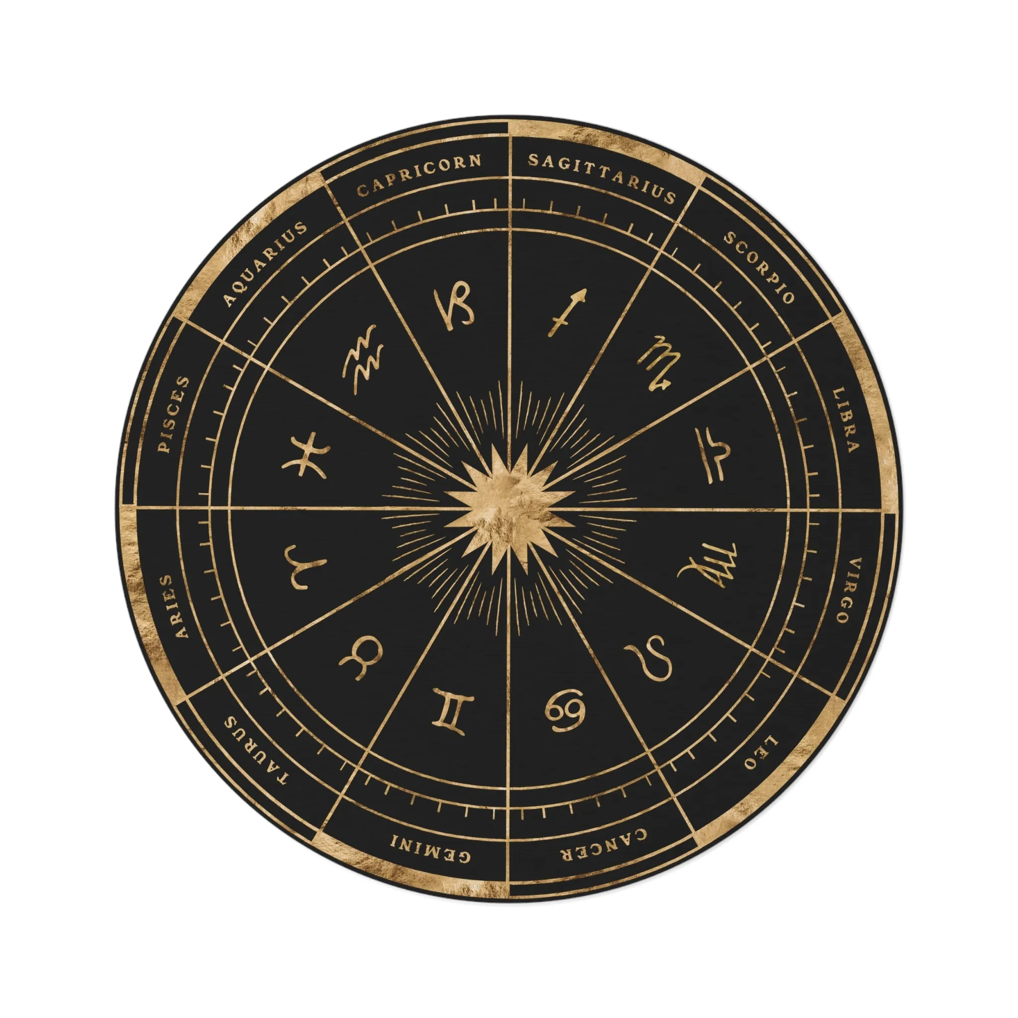 Celestial Astrology Round Rug for Living Room Area Rug for Bedroom Rug Zodiac Wheel