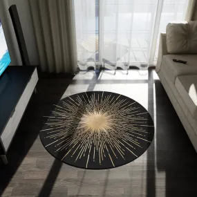 Celestial Sun Accent Rug for Living Room, Bedroom Round Rug