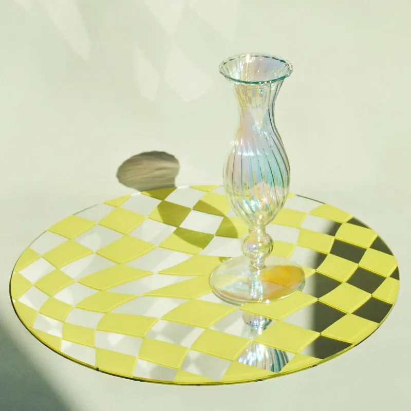 Checkered Splash Mirrored Tray