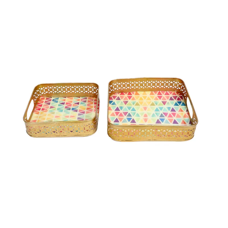 Chromo Triangles Serving Tray - Set Of Two