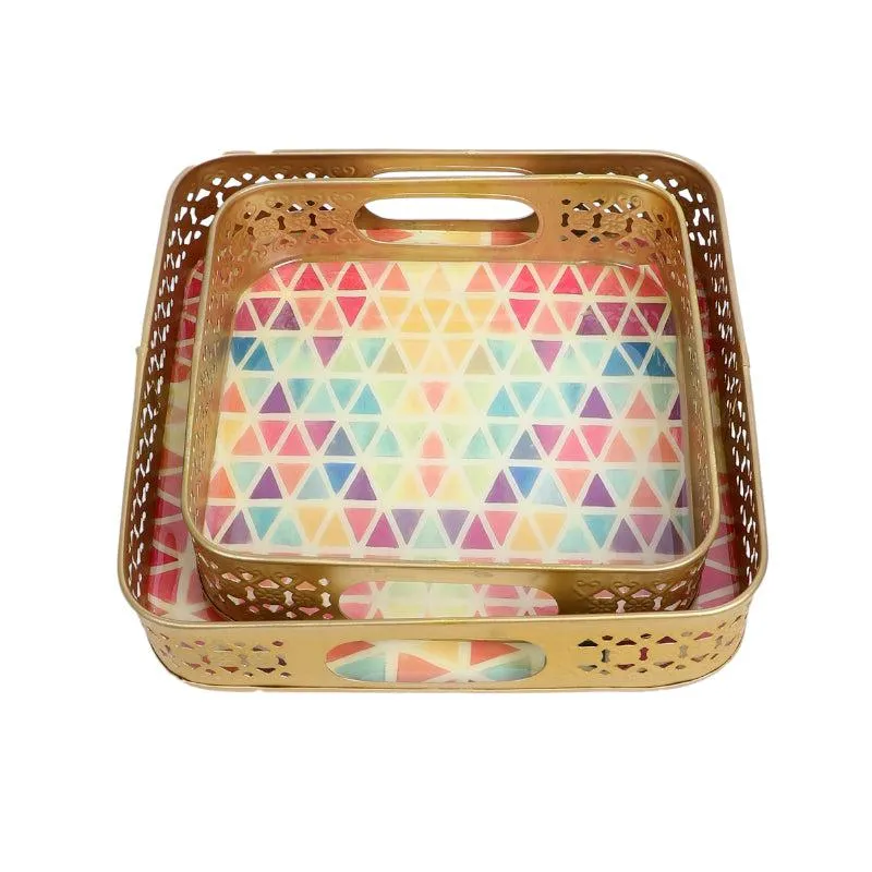 Chromo Triangles Serving Tray - Set Of Two