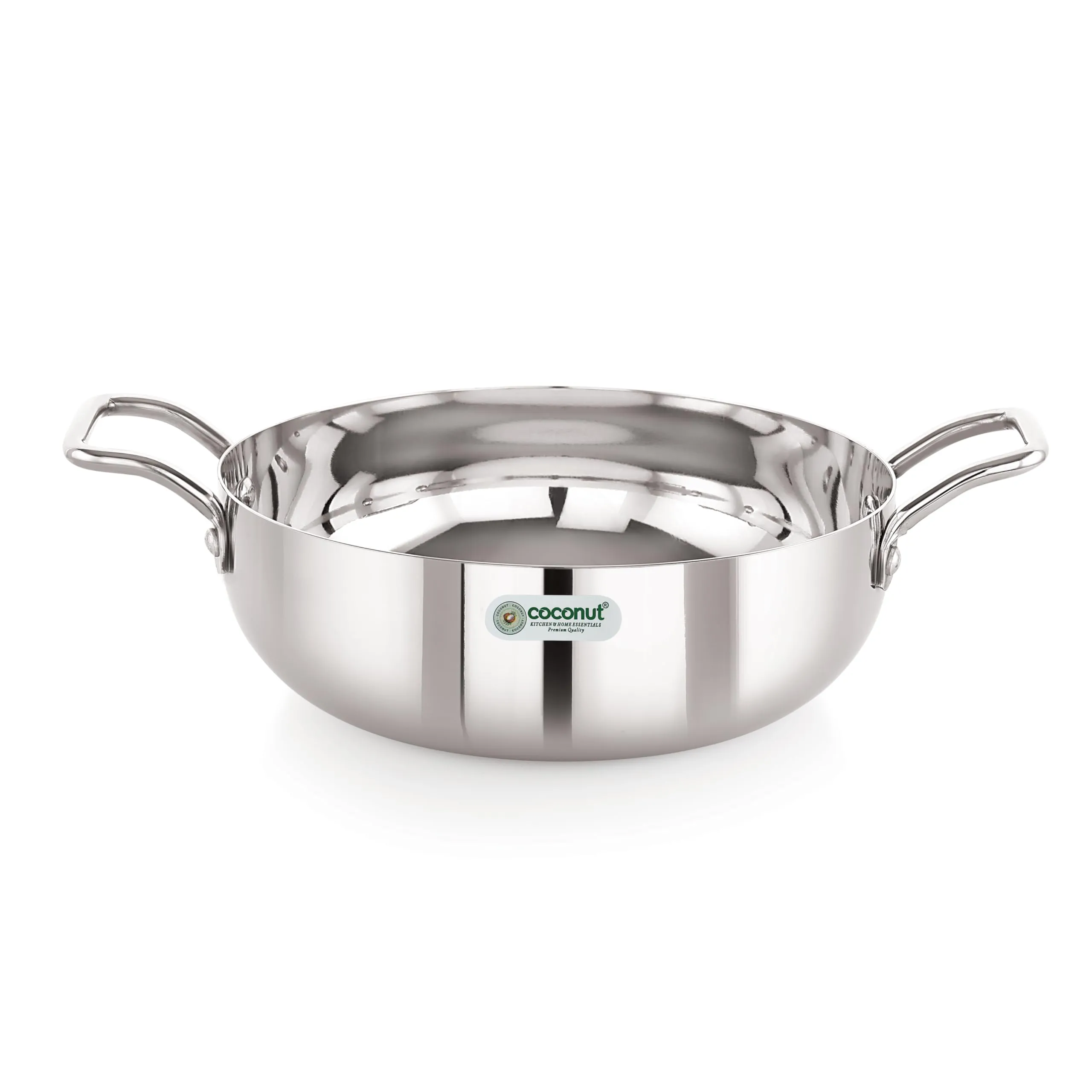 coconut Neutron Stainless Steel 18G Kadai for Cook n Serve - 1 Unit - Capacity - 1500ML