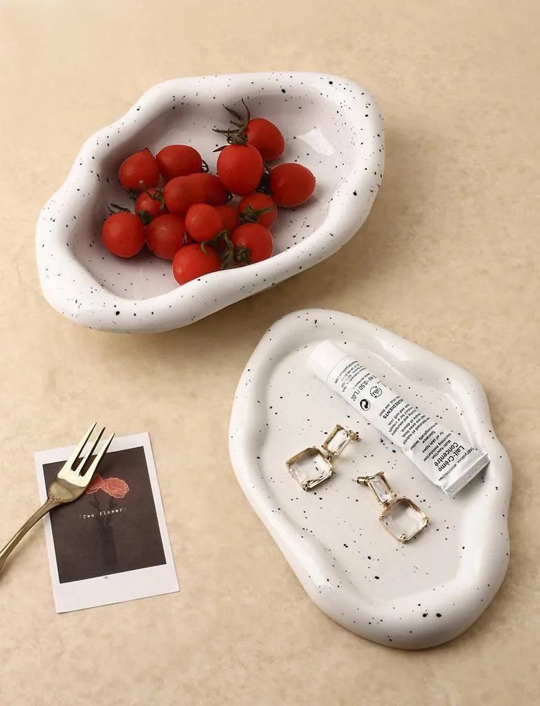 Cookies & Chrome Plated Ceramic Tray & Dish