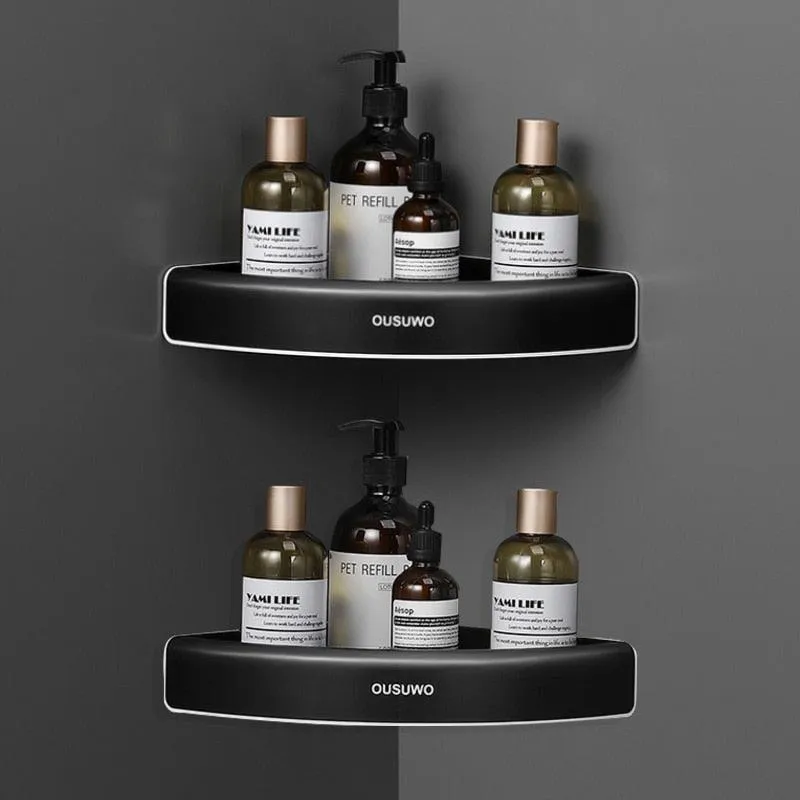 Corner Space-Saving Bathroom Organizer: Stylish and Secure Caddy Solution