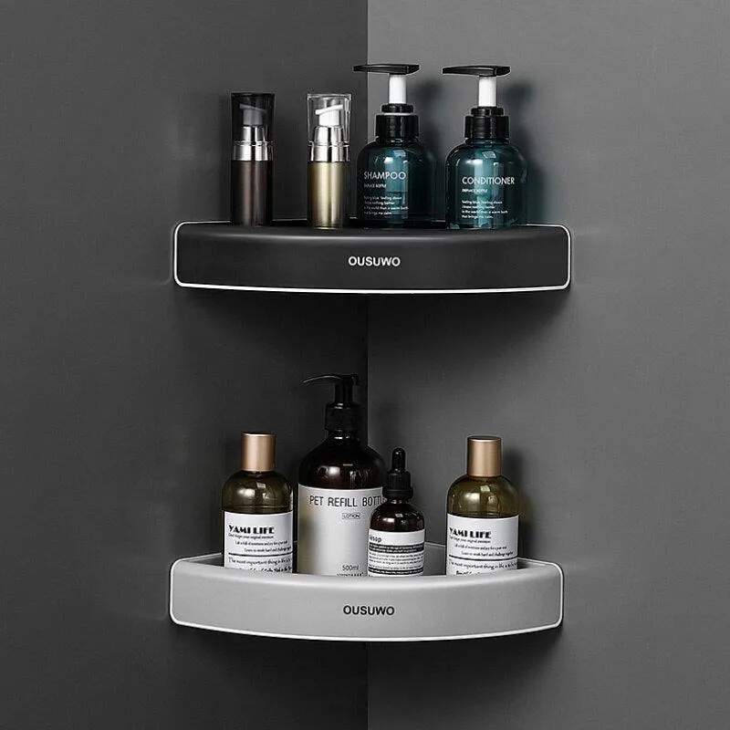 Corner Space-Saving Bathroom Organizer: Stylish and Secure Caddy Solution