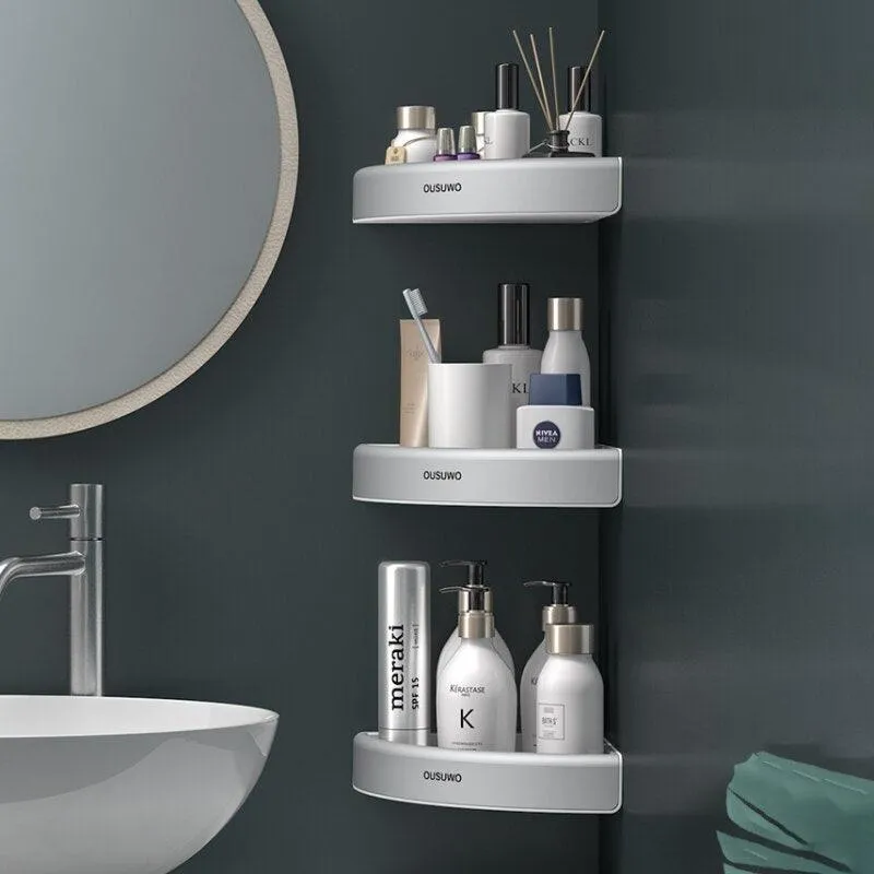 Corner Space-Saving Bathroom Organizer: Stylish and Secure Caddy Solution