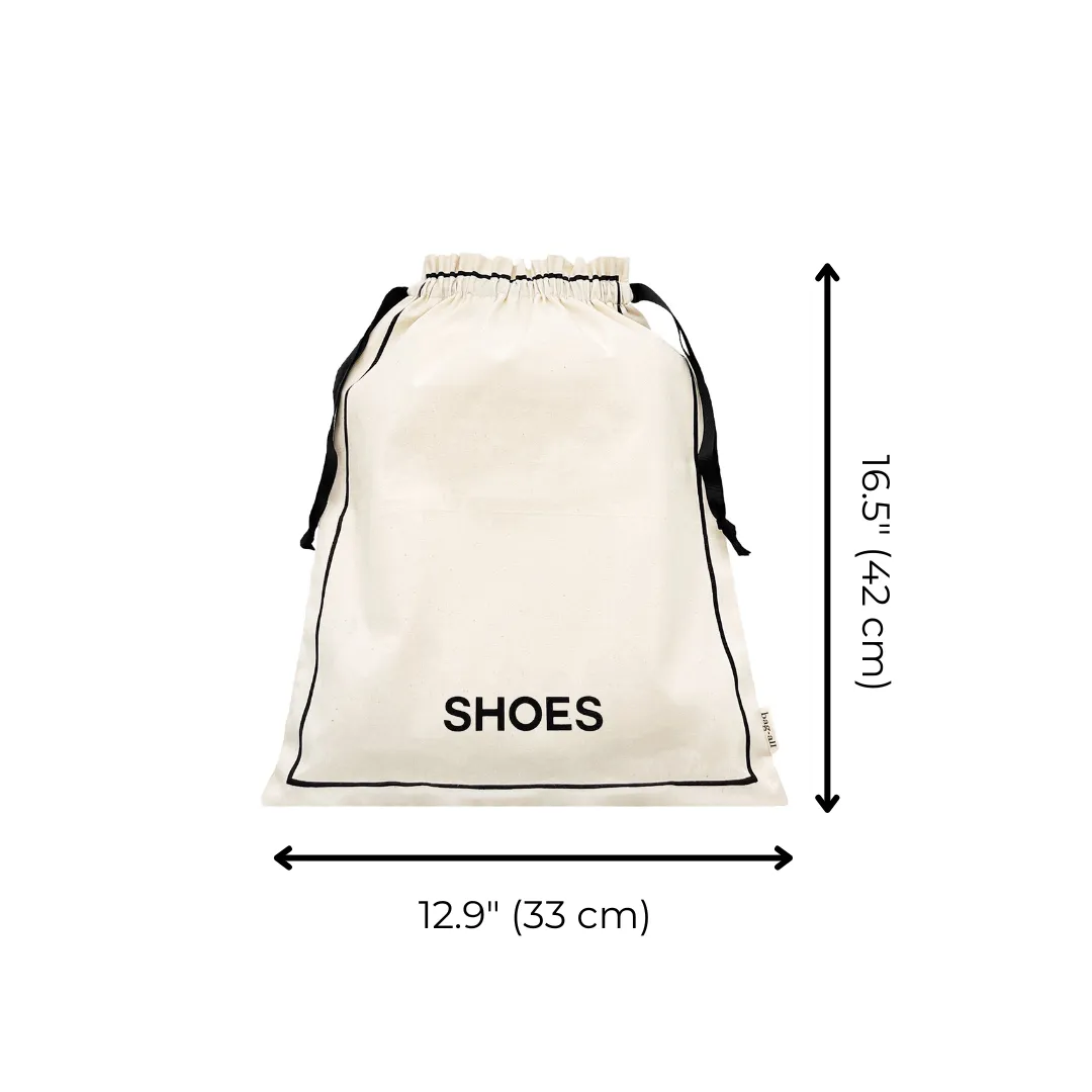 Couture Shoe Travel Bag, Cream with Small Print