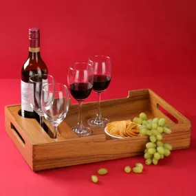 Cresta Wine Serving Tray  |  Teak Wood