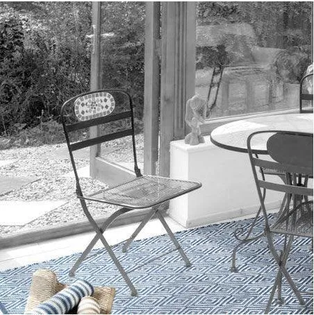 Dash & Albert Diamond Denim/White Indoor/Outdoor Rug