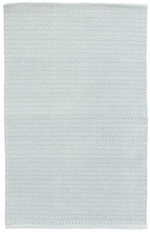 Dash & Albert Herringbone Light Blue/Ivory Indoor/Outdoor Rug