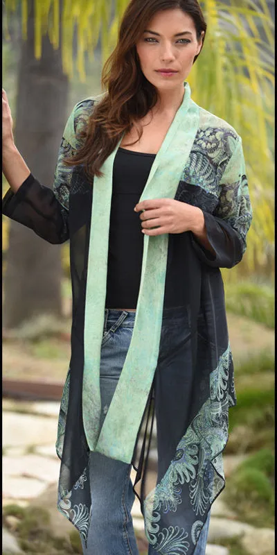 Dressori Silk Print Duster Jacket