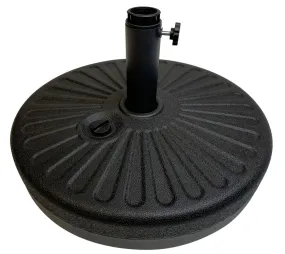 EasyGo Round Umbrella Base Weight – Black Finish –50 Pound Water or Sand Weighted Plastic Universal Stand