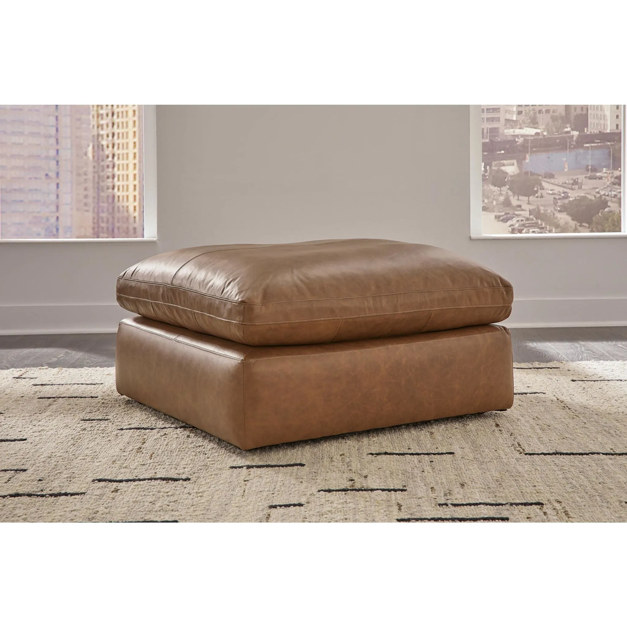 Emilia Oversized Accent Ottoman - Caramel