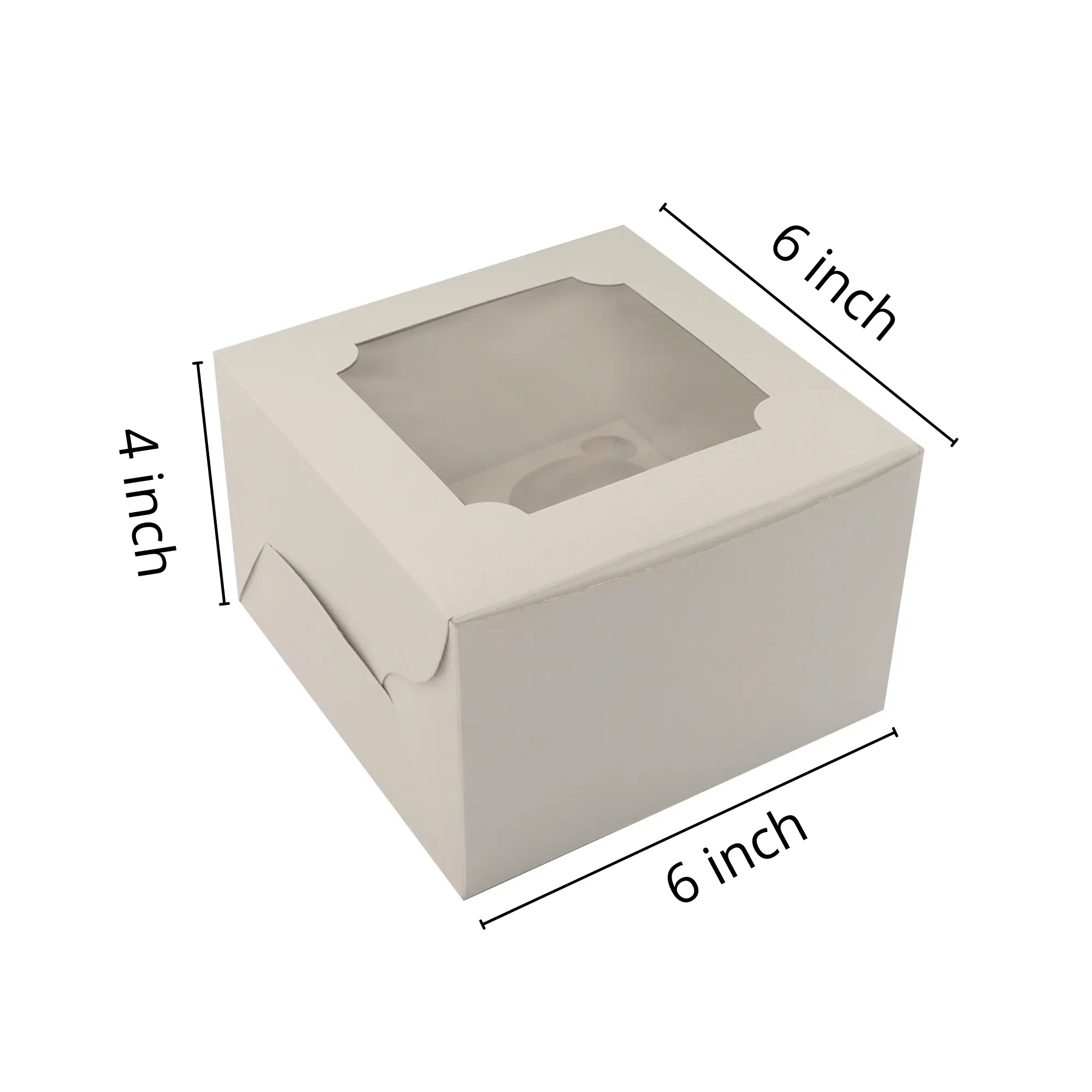 Esslly White Cupcake Boxes with Inserts - Pack of 25