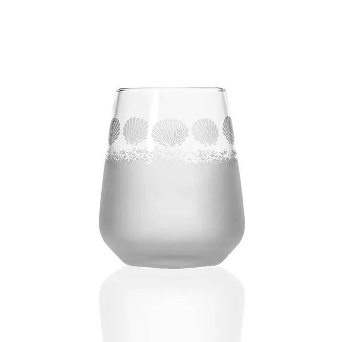 Etched Stemless Wine Glass