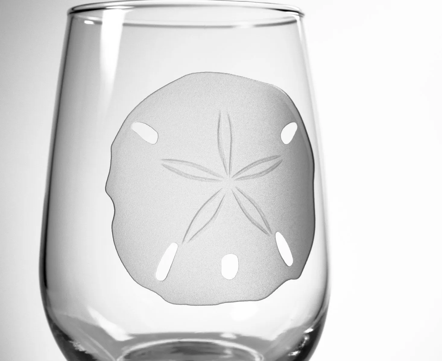 Etched Stemless Wine Glass