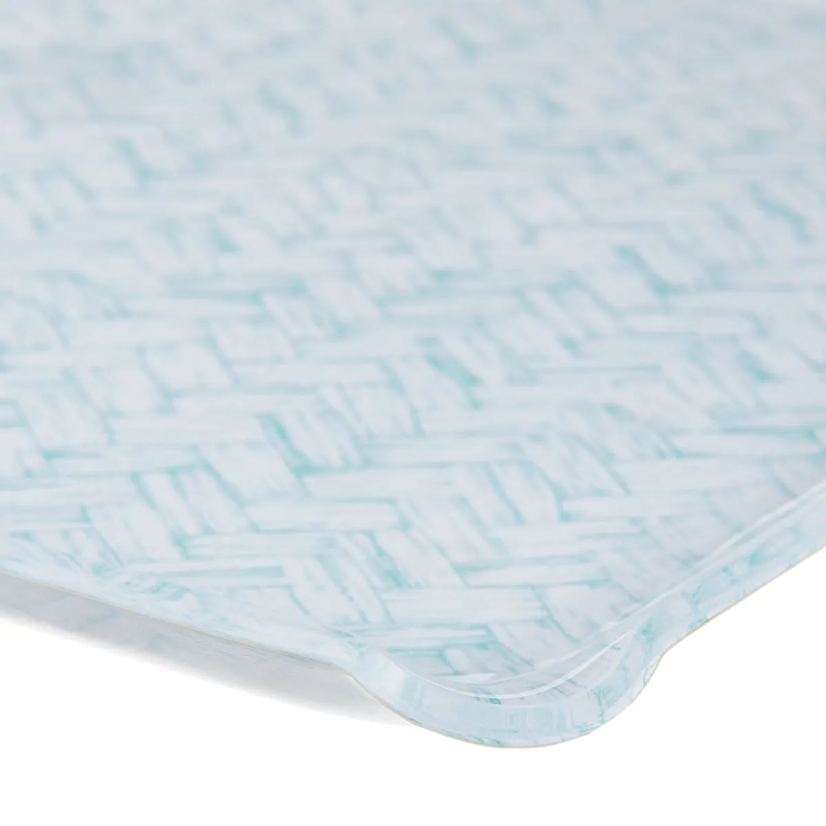 Fabric Tray Large Basketweave Aqua