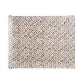 Fabric Tray Large Basketweave Chocolate