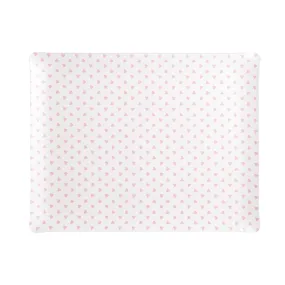 Fabric Tray Large Heart Pink