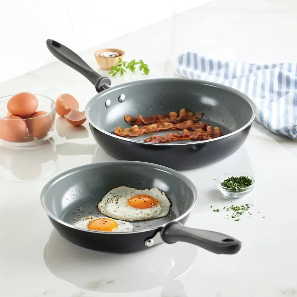 Farberware Reliance Pro 9", 11" Nonstick Ceramic Twin Pack Skillets Black/Gray