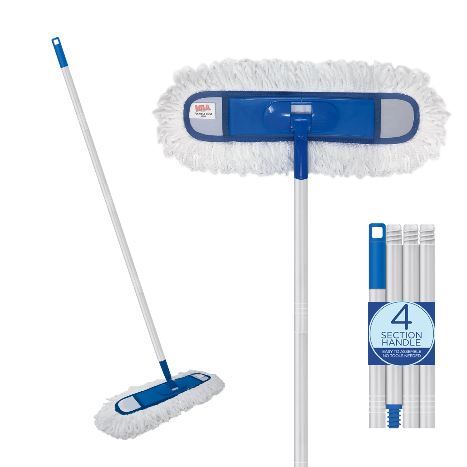 Flexible Dust Mop w/ 4 Piece Handle