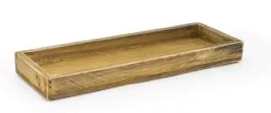 FOH Rustic Wood Tray, Natural, 11.75" x 4.25", 4 ct