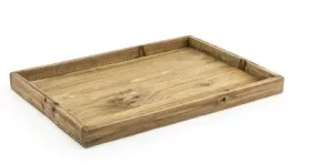 FOH Rustic Wood Tray, Natural, 19" x 13", 4 ct