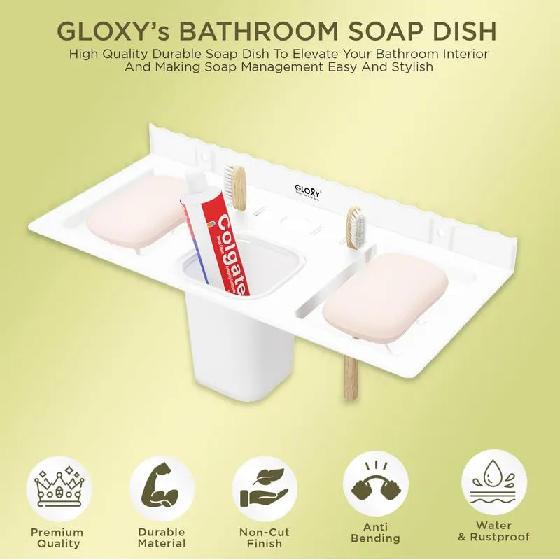 GLOXY Wall Mount Acrylic 2 in 1 Bathroom Shelf/Kitchen Shelf/Bathroom Shelf and Rack/Bathroom Accessories(Size:- 11 * 5 Inches)