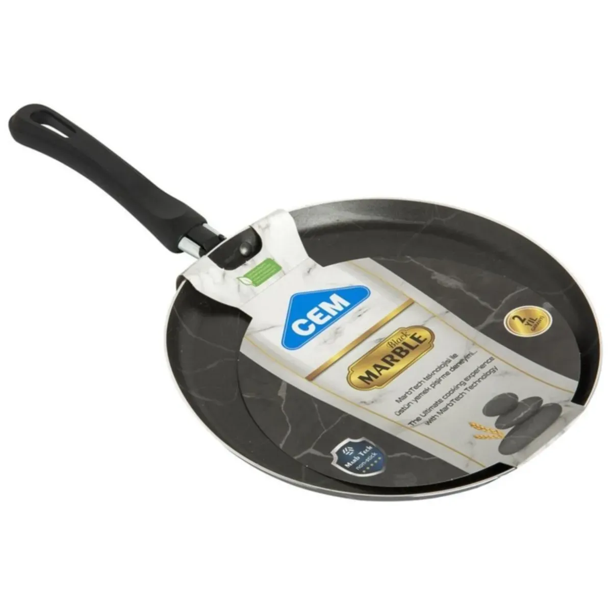 Gold Marble Crepe Pan with Ergonomic Handle