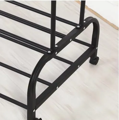 KriShyam® Premium Cloth Rack,Double Storage with Wheels,Space-Saving Design for Home & Office