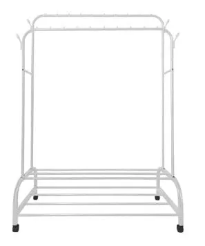 KriShyam® Premium Cloth Rack,Double Storage with Wheels,Space-Saving Design for Home & Office