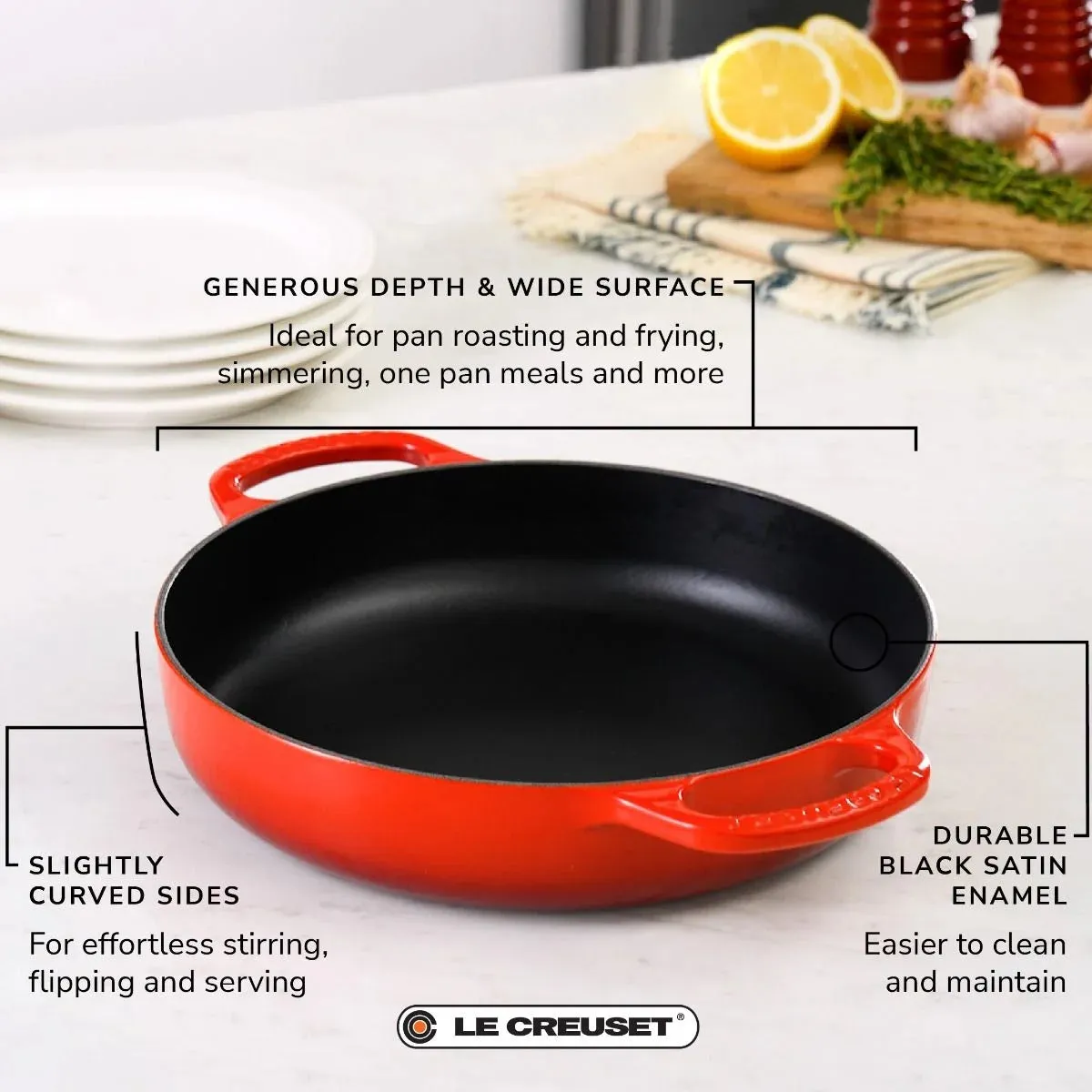 Le Creuset Signature Enameled Cast Iron Everyday Pan, 11-Inches, Shallot