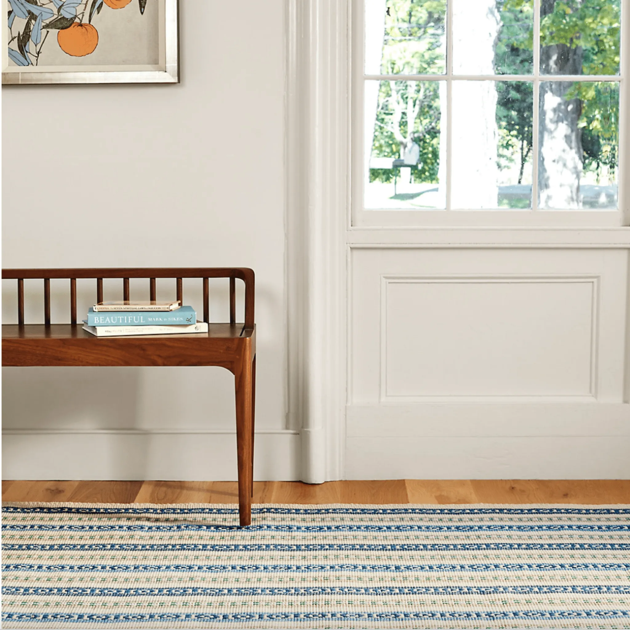 Long Slade Indigo Handwoven Cotton Rug