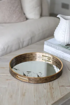 Marble Effect Mirror Tray