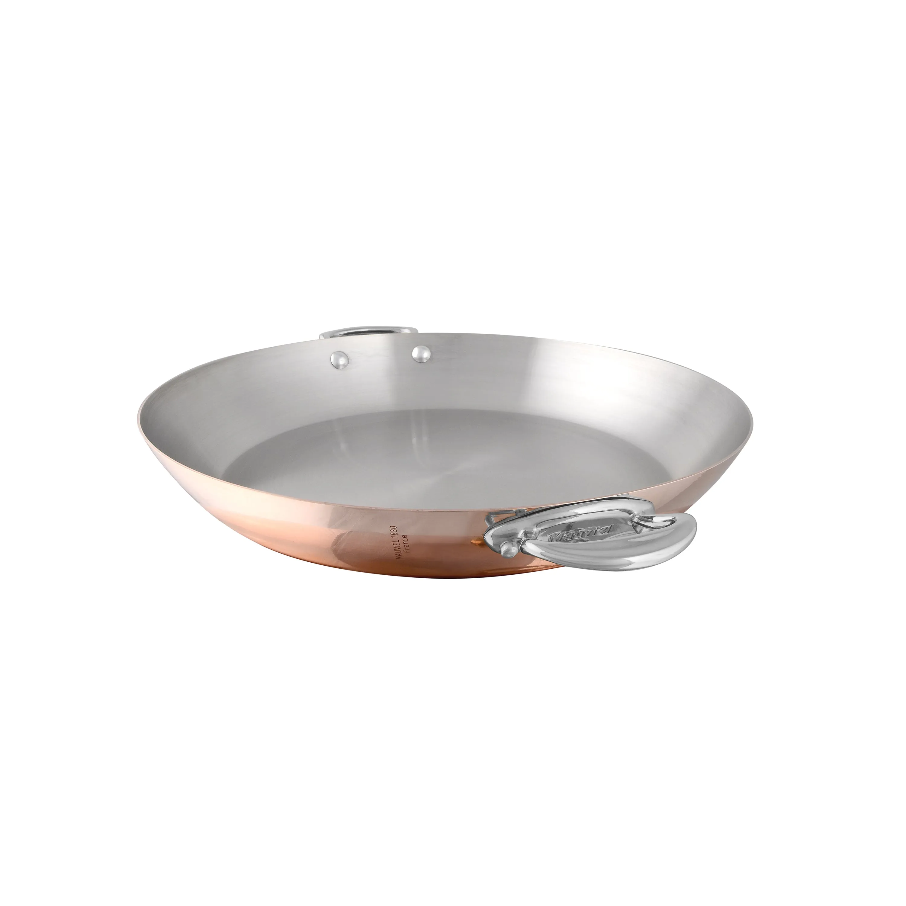 Mauviel M'Mini Copper Round Pan With Stainless Steel Handles, 4.7-in