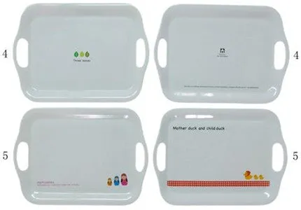 Melamine coated tray, 4 assort, 10.2 x 14.2 in