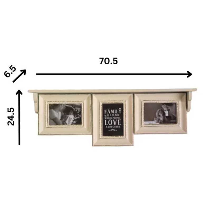 Memoria Photo Frame With Wall Shelf - White