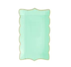 Mint Green Rectangular Trays, 9 Inches, 4 Count