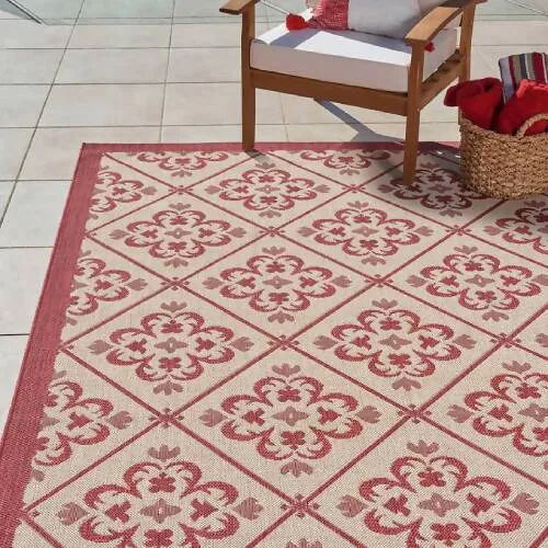 Naples Indoor/outdoor Area Rug, Bronte Red - 7ft 10in X 10ft