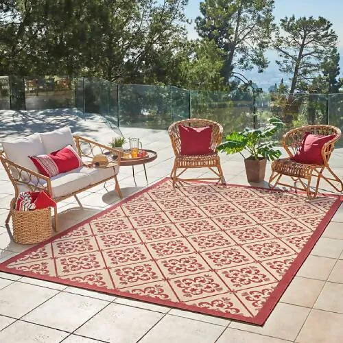 Naples Indoor/outdoor Area Rug, Bronte Red - 7ft 10in X 10ft