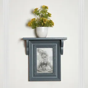 Nero Photo Frame With Wall Shelf - Grey