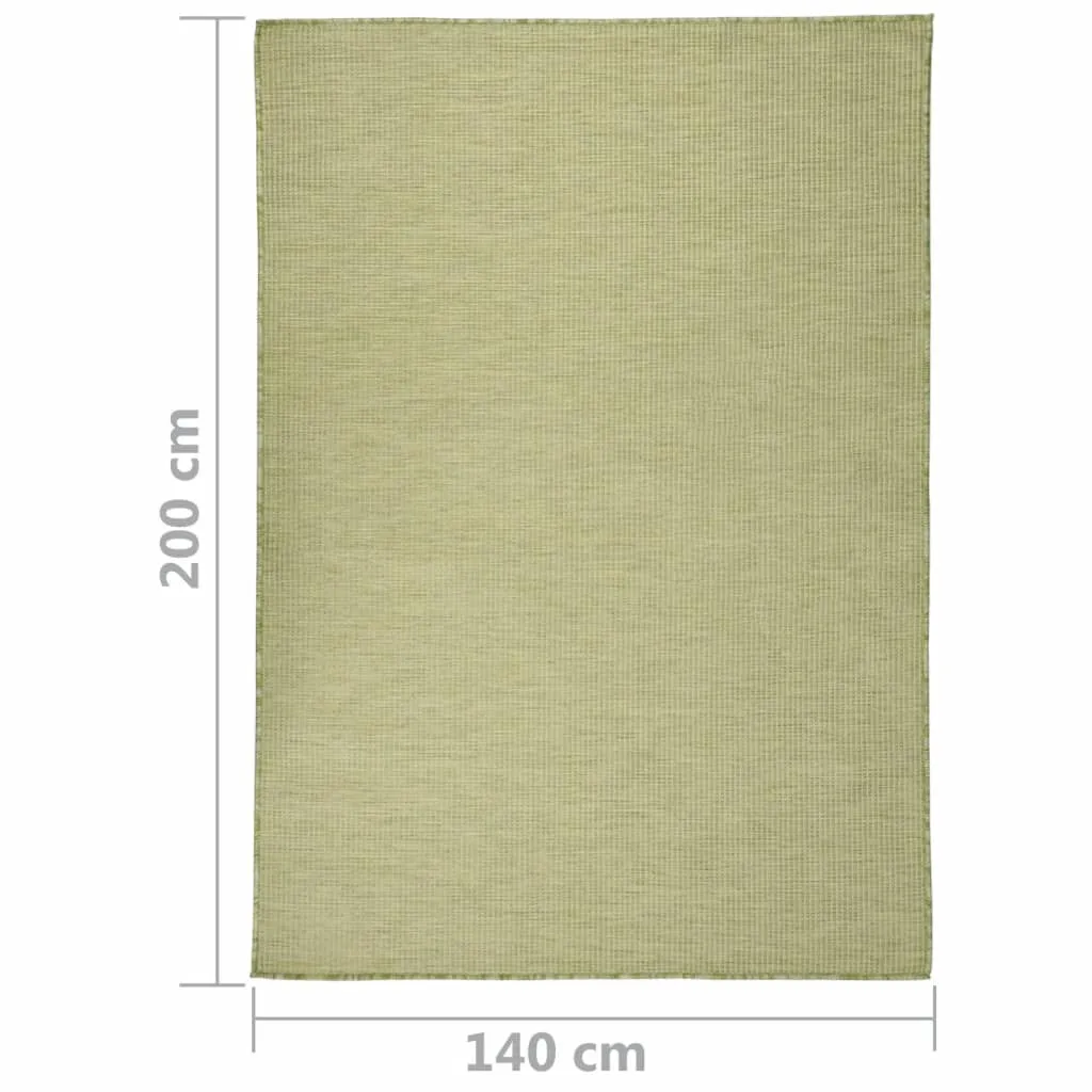 Outdoor Flatweave Rug 140x200 cm Green