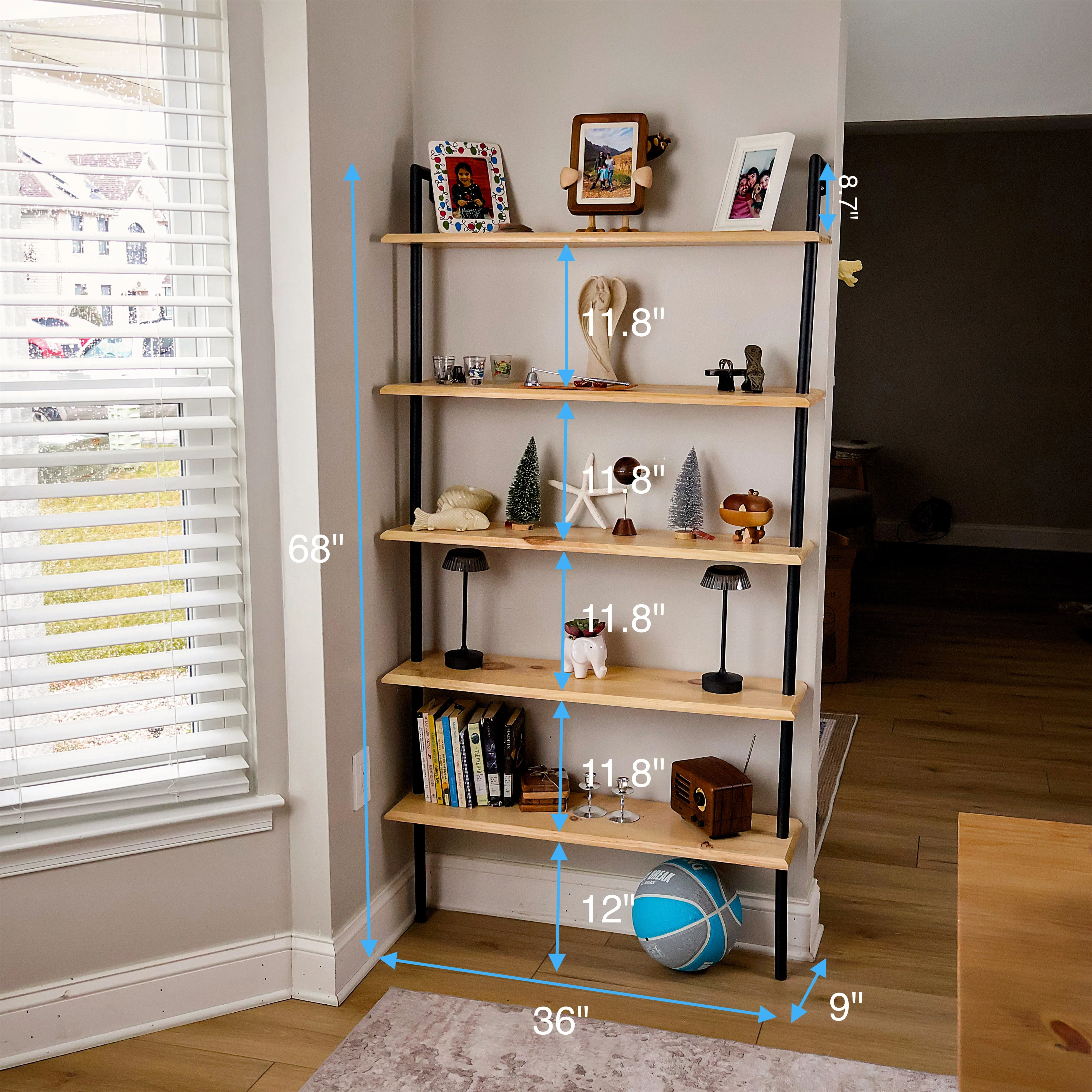 Panena Floating Ladder Bookcase/Bookshelf