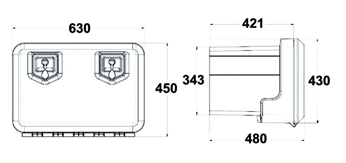 Plastic Tool Box - Double Lock - 77lt