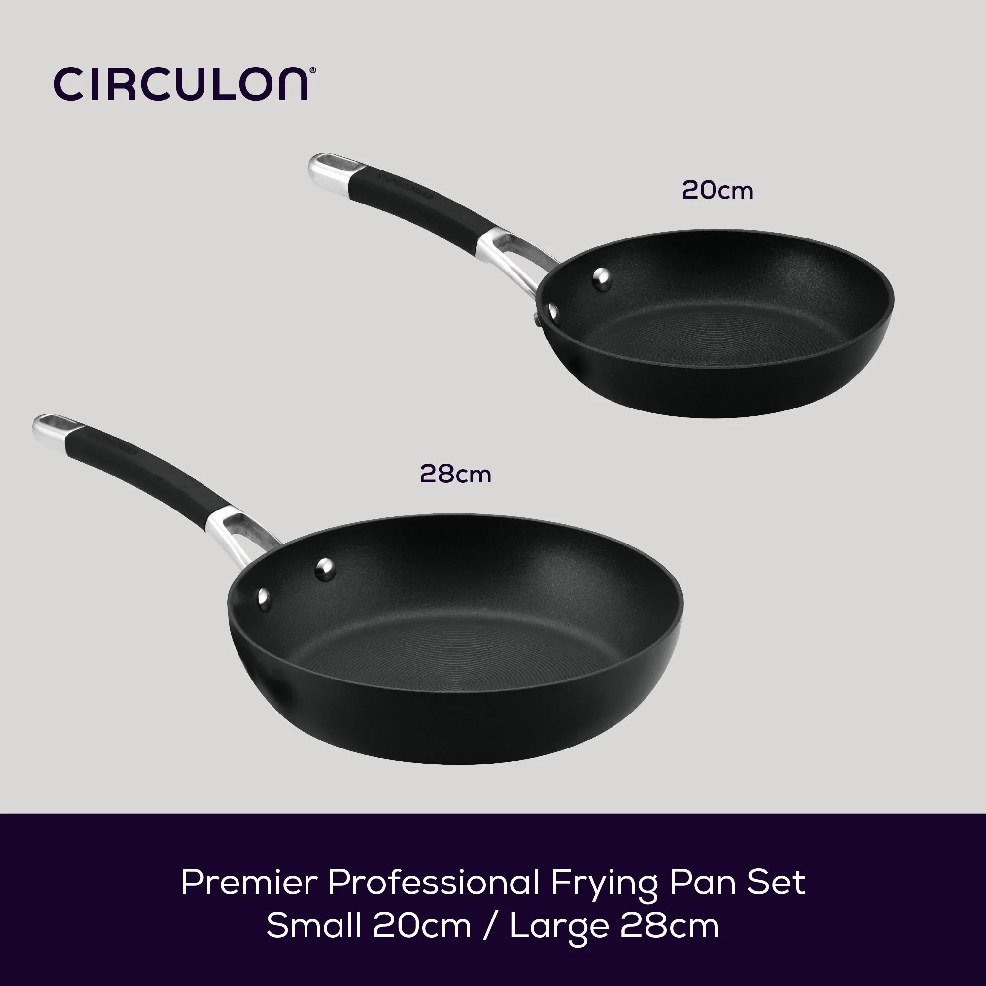 Premier Professional Non-Stick Frying Pan Twin Set - 20cm & 28cm