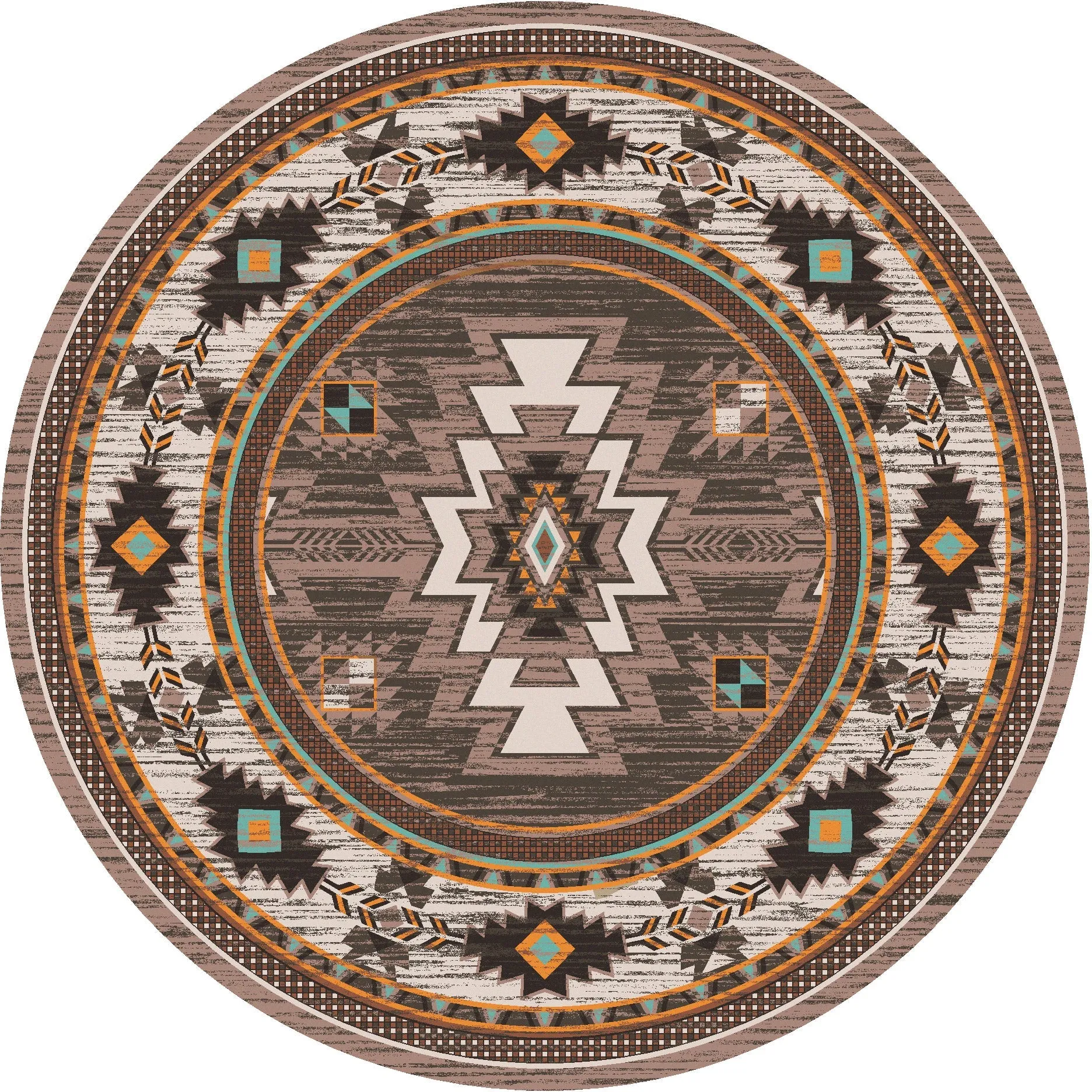 "Barrel - Worn Saddle" Southwestern Area Rugs - Choose from 6 Sizes!