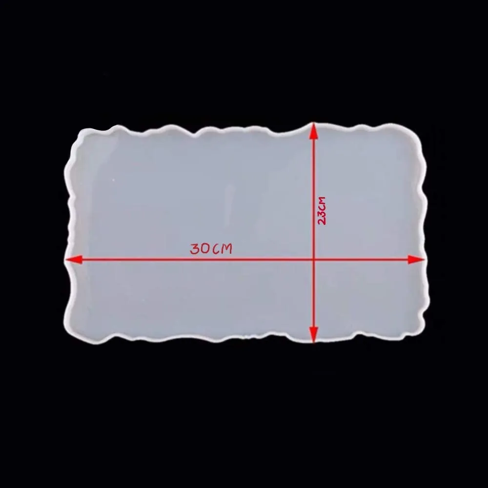 R H LIFESTYLE Creative Diy Multipurpose Transparent Silicone Coaster Mold (Rectangle Tray, 9 X 12 Inch), 30 x 23 x 1 Centimeters