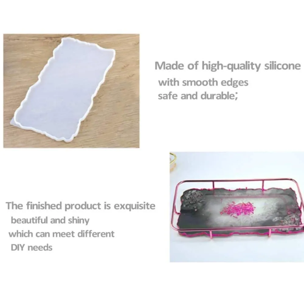 R H LIFESTYLE Creative Diy Multipurpose Transparent Silicone Coaster Mold (Rectangle Tray, 9 X 12 Inch), 30 x 23 x 1 Centimeters