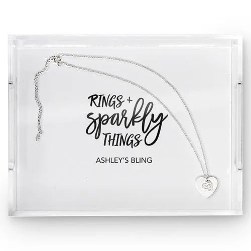 RECTANGULAR ACRYLIC TRAY - RINGS   SPARKLY THINGS PRINTING