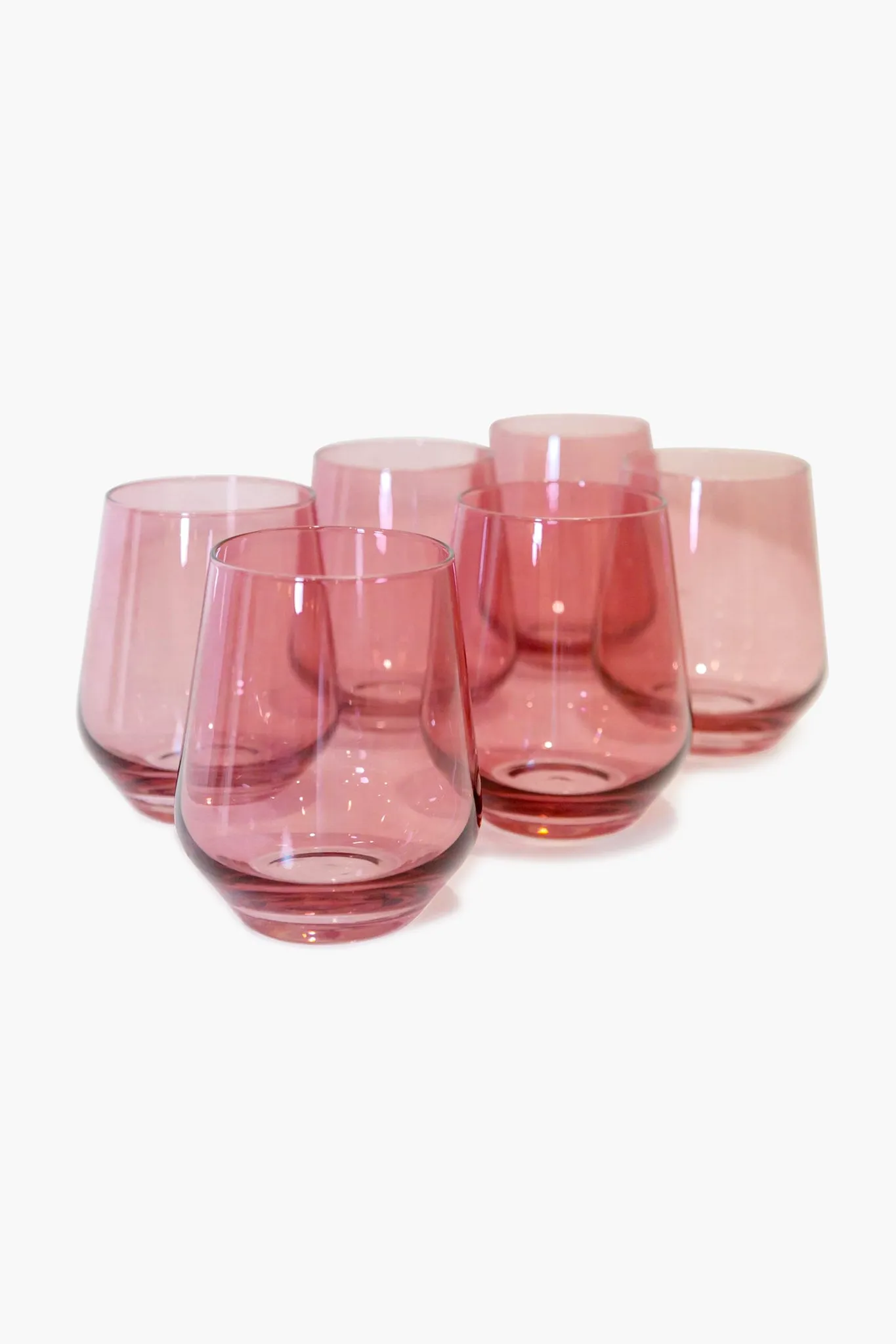 Rose Stemless Wine Glasses (Set of 6)